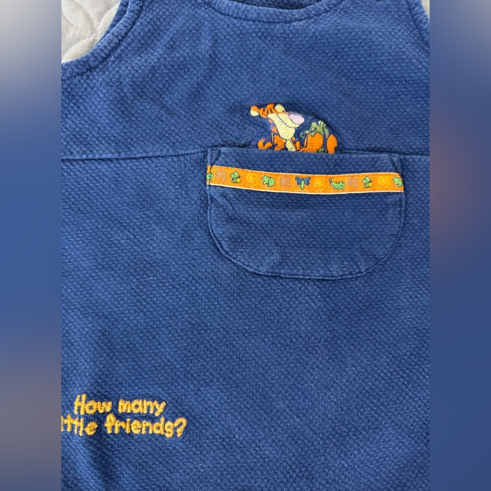 Disney Blue Baby Romper with Tigger Embroidery - Picture 4 of 6